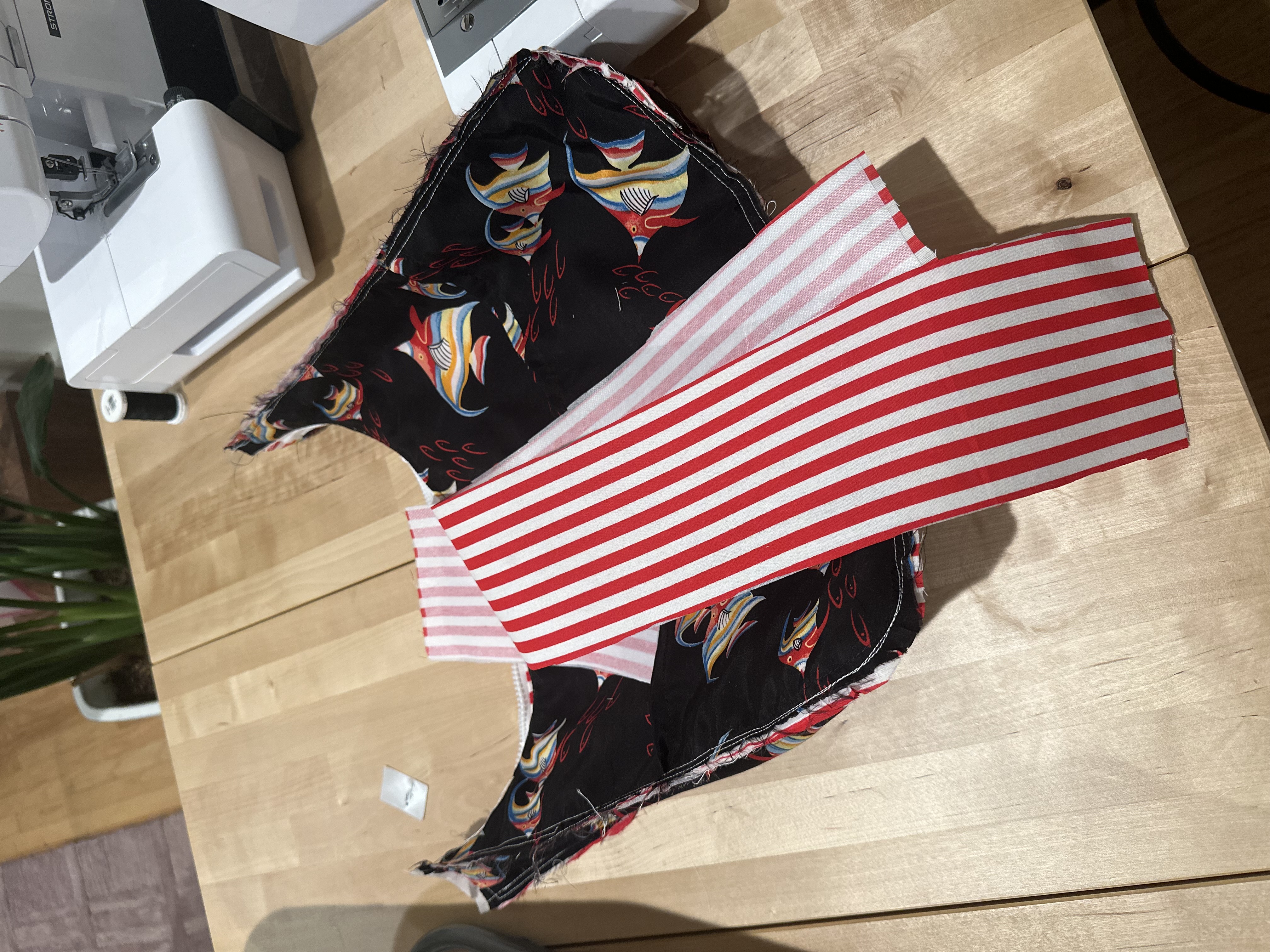 Cut Billy Bag pieces pinned together during construction